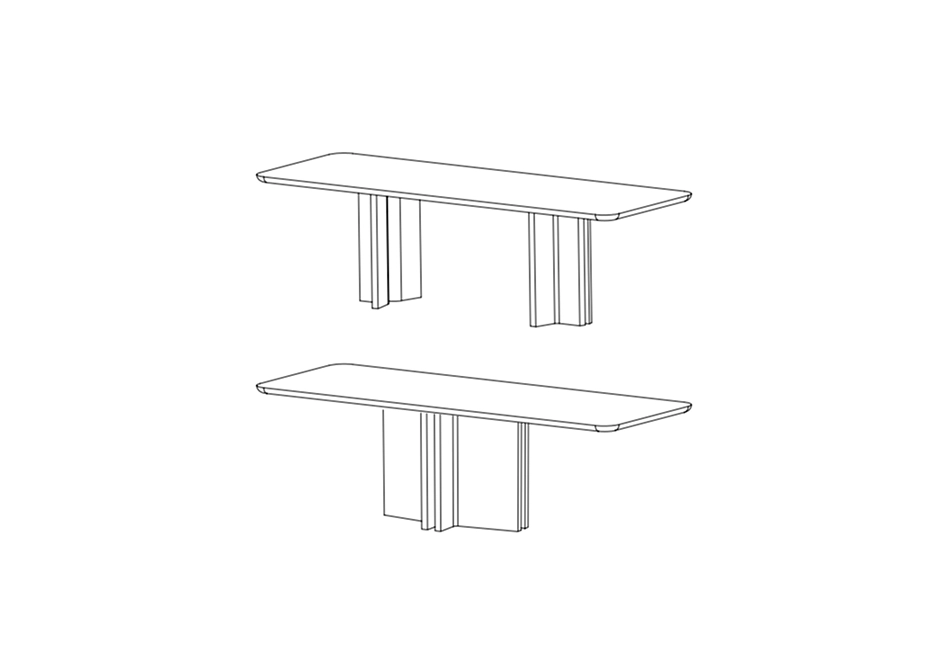 Table du Sud x Onno Adriaanse tekening poten zijaanzicht