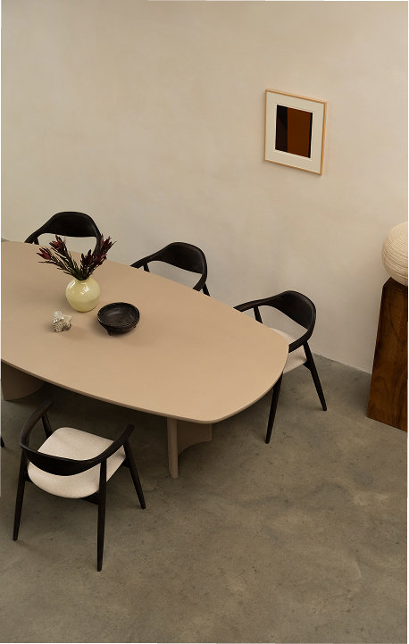 Eettafel betonlook Table du Sud in beige kleur