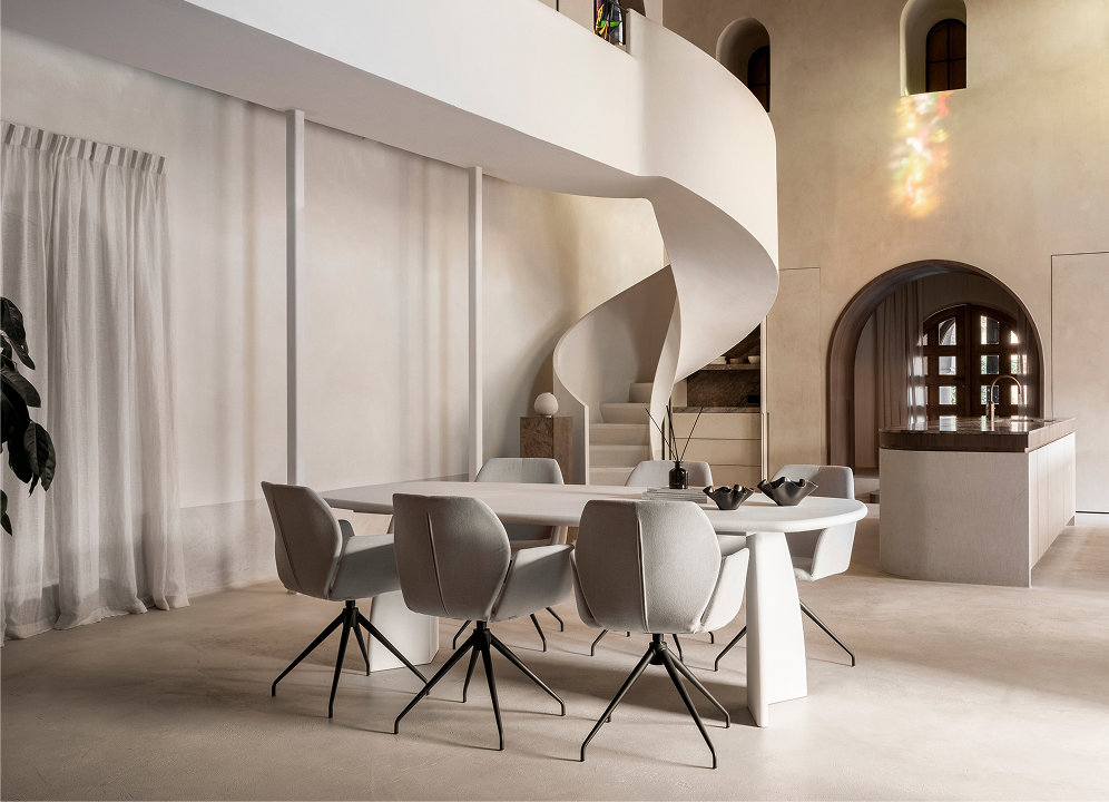 6 persoons eettafel in betonlook Table du Sud