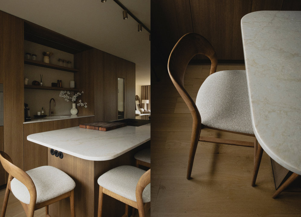 Keuken met barstoelen bij Michelle van verbouweninvathorst
