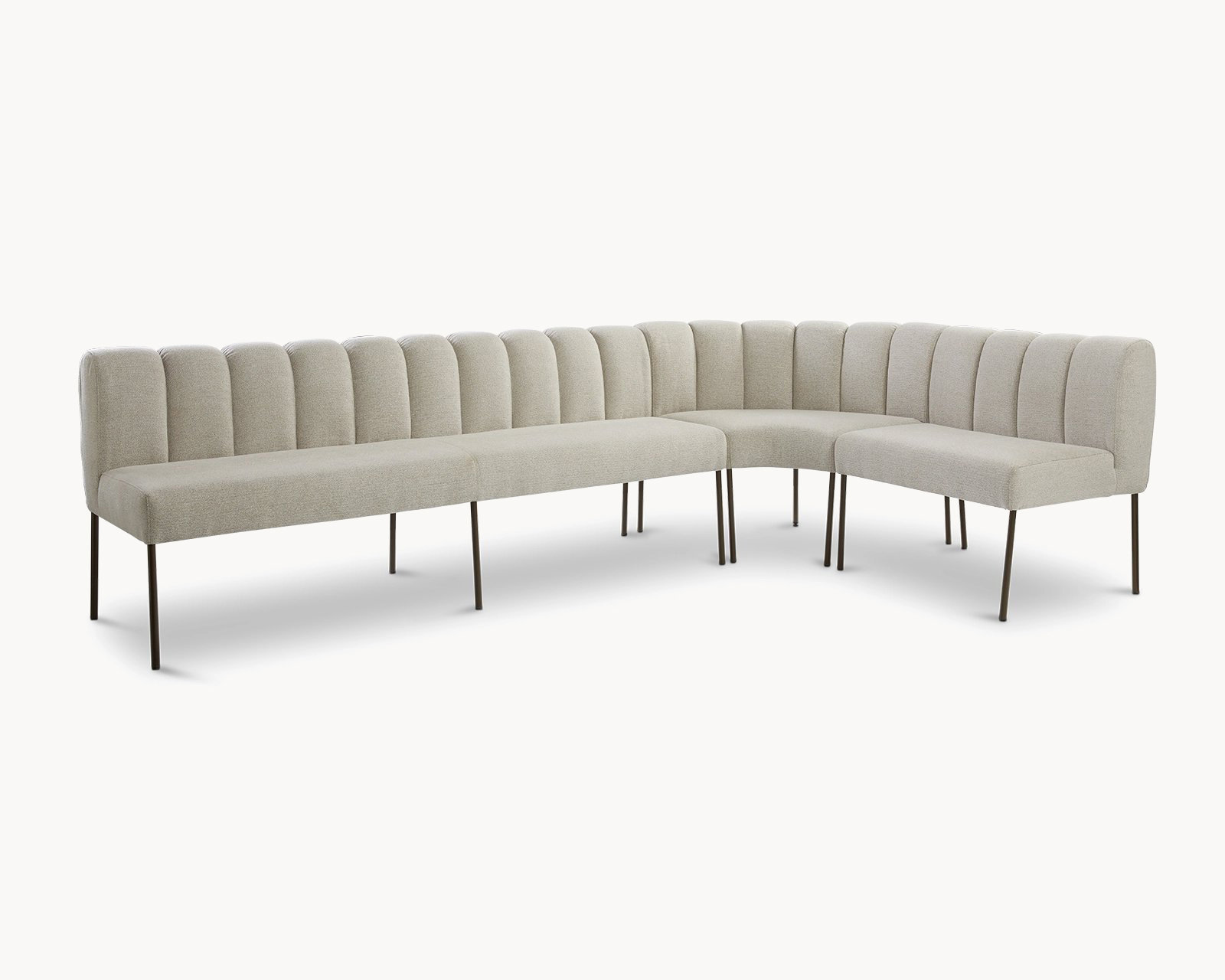 Afmeting: 200 + corner (rond) + 80 cm in Sneak - Beige 05