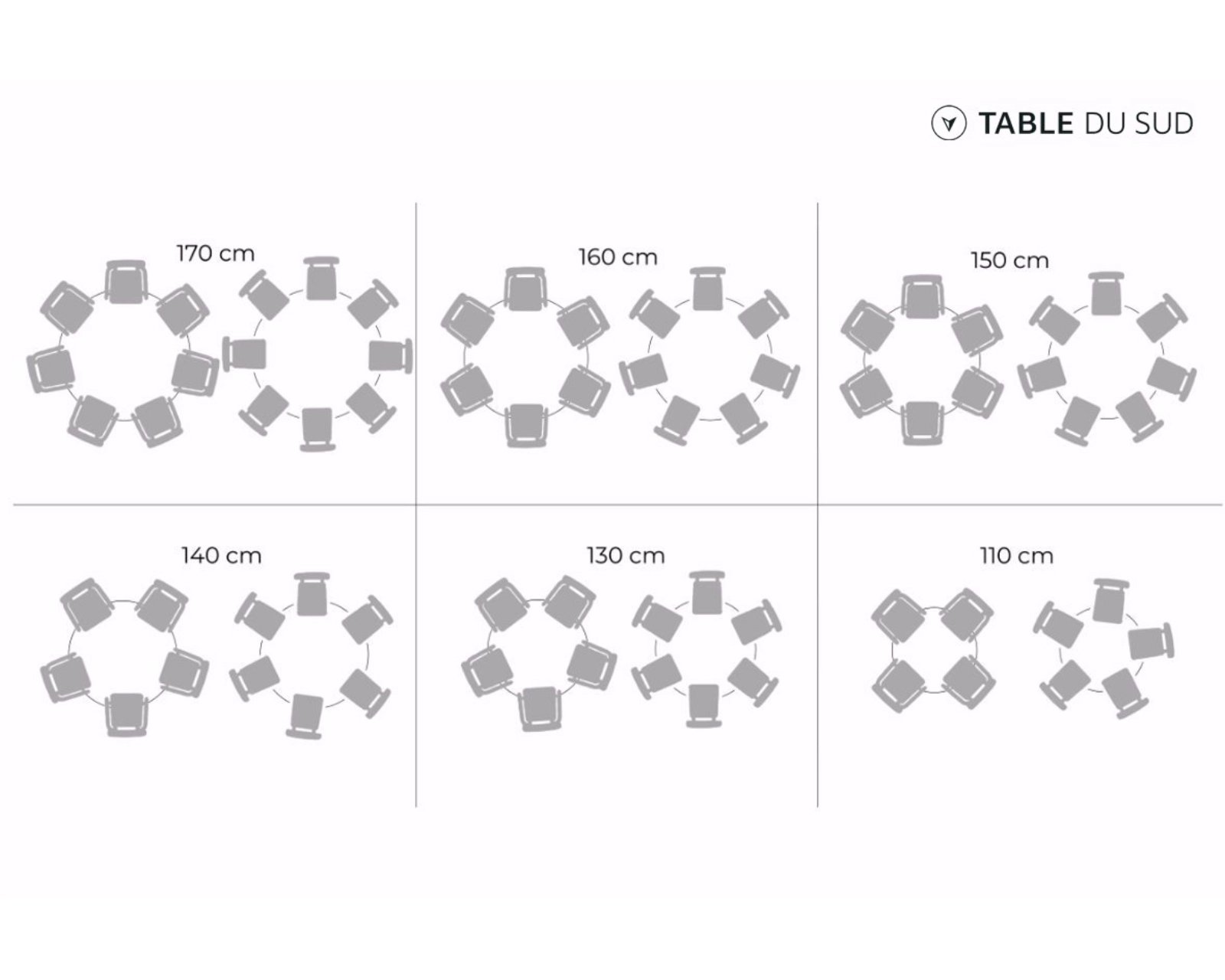 Ronde eettafel beton poot | Table du Sud