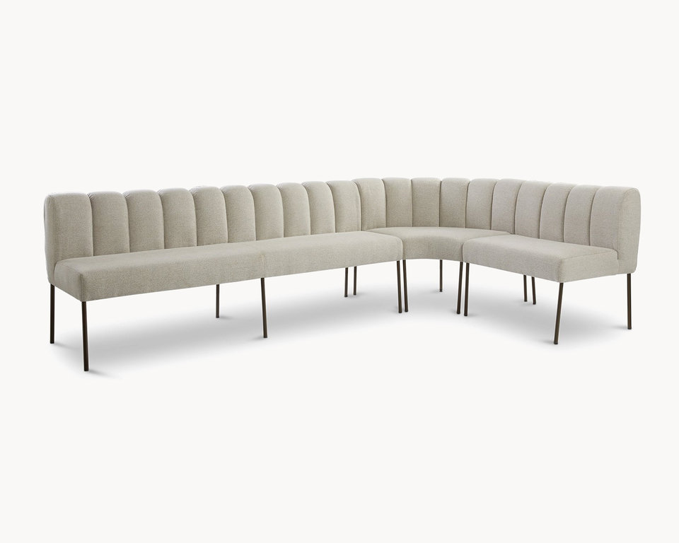 Afmeting: 200 + corner (rond) + 80 cm in Sneak - Beige 05